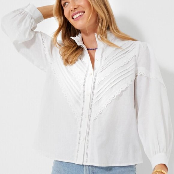 Tuckernuck Pomander Place Jolene Blouse, white, XS NWT - Picture 1 of 2